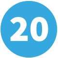 blauer Kreis mit Zahl 20